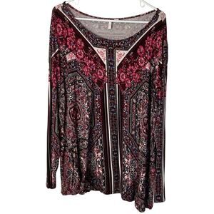 Cato Est.1946 Multicolor Longsleeve Floral Peasant Hipster Dress Plus 22/24
